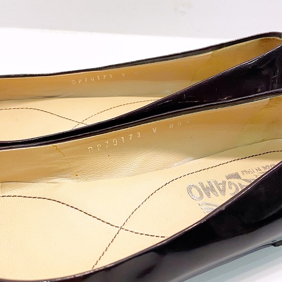 Ferragamo Brown Patent Leather Flats - Picture 10 of 12